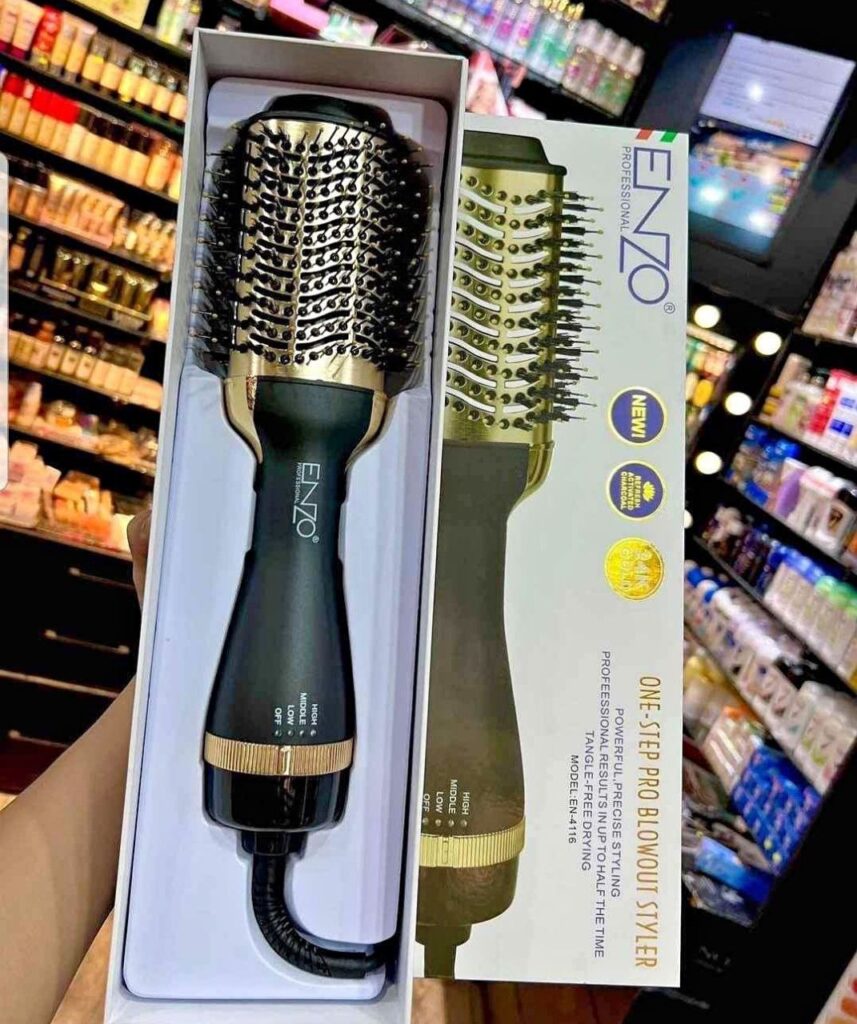 ENZO PROFESSIONAL brosse chauffante Sèche-cheveux multifonctionnel PROFESSIONAL 1300 watts En 4116